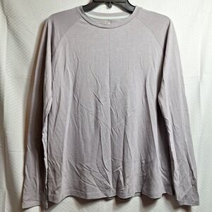 FREE FLY Lightweight Bamboo Crewneck TShirt Sz M Gray Stretch Long Sleeve EUC!